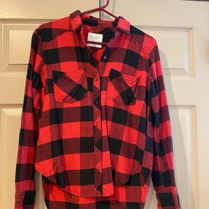 Red and black Buffalo plaid A&F flannel